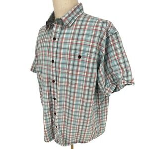 RED HEAD BRAND CO Mens‎ Plaid Short Sleeve Button Up Shirt Size 2XL Blue Red